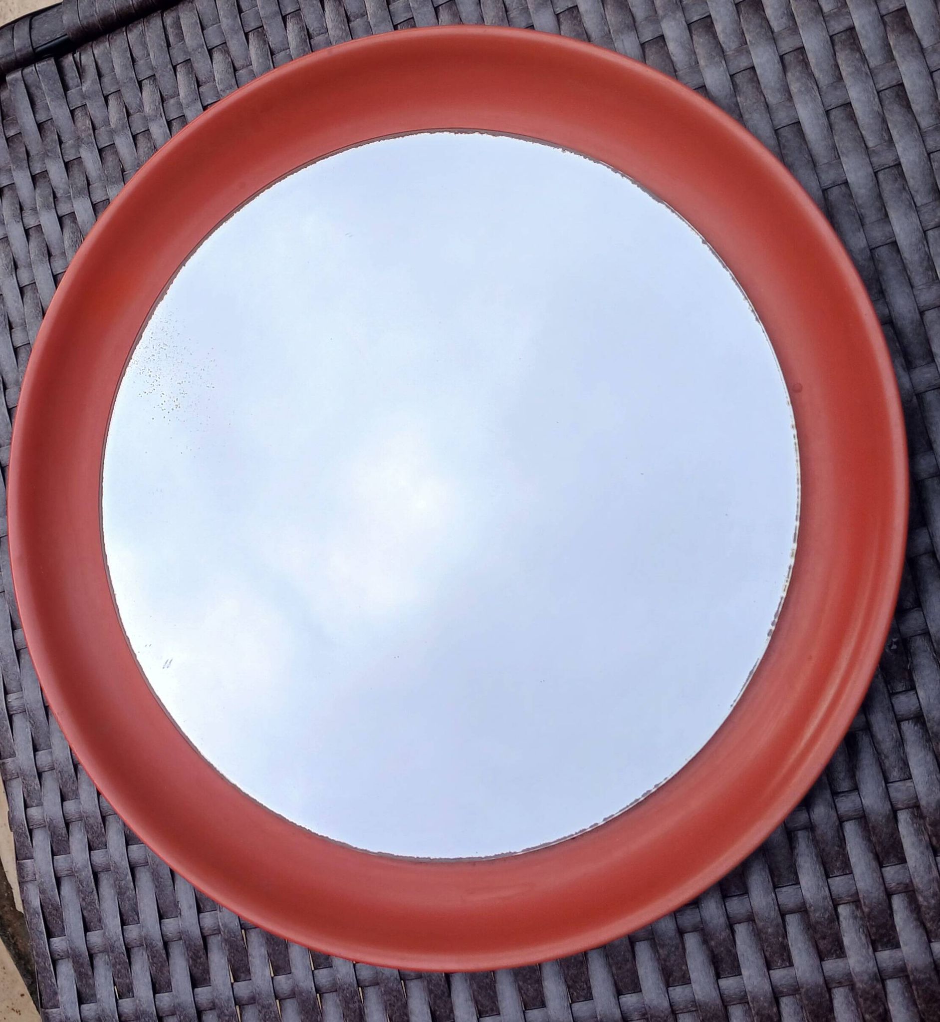 Miroir space age orange Schöninger 1960/70