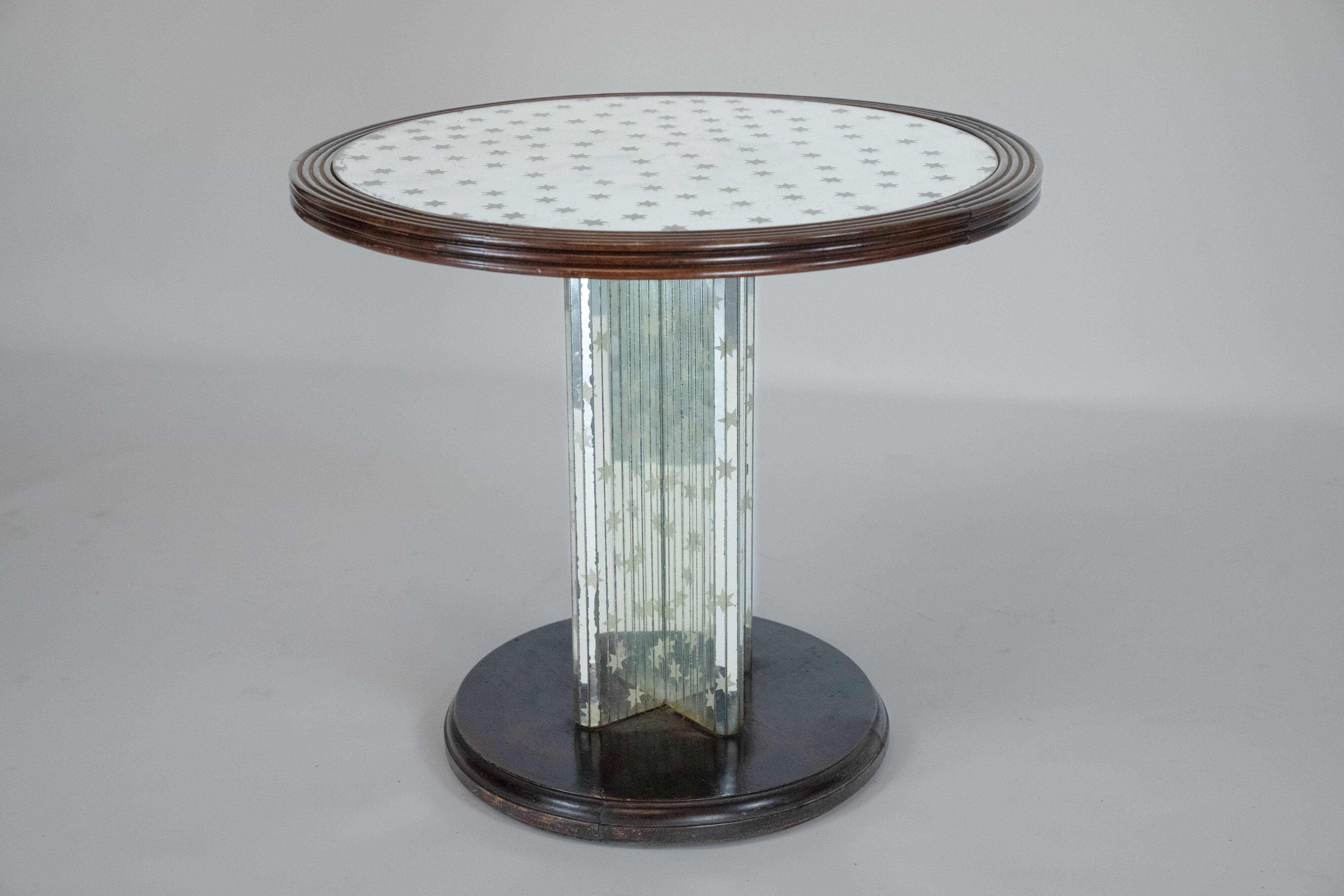 Italian Art Deco mirrored side table from the 1930s