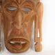 African Mask Hand Carved In Light Wood From West Africa