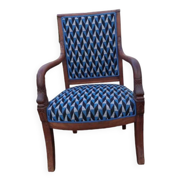 Fauteuil de style Empire retapissé