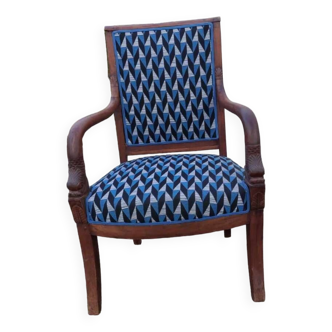 Reupholstered Empire style armchair