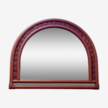 Half-moon bamboo mirror