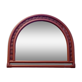 Half-moon bamboo mirror