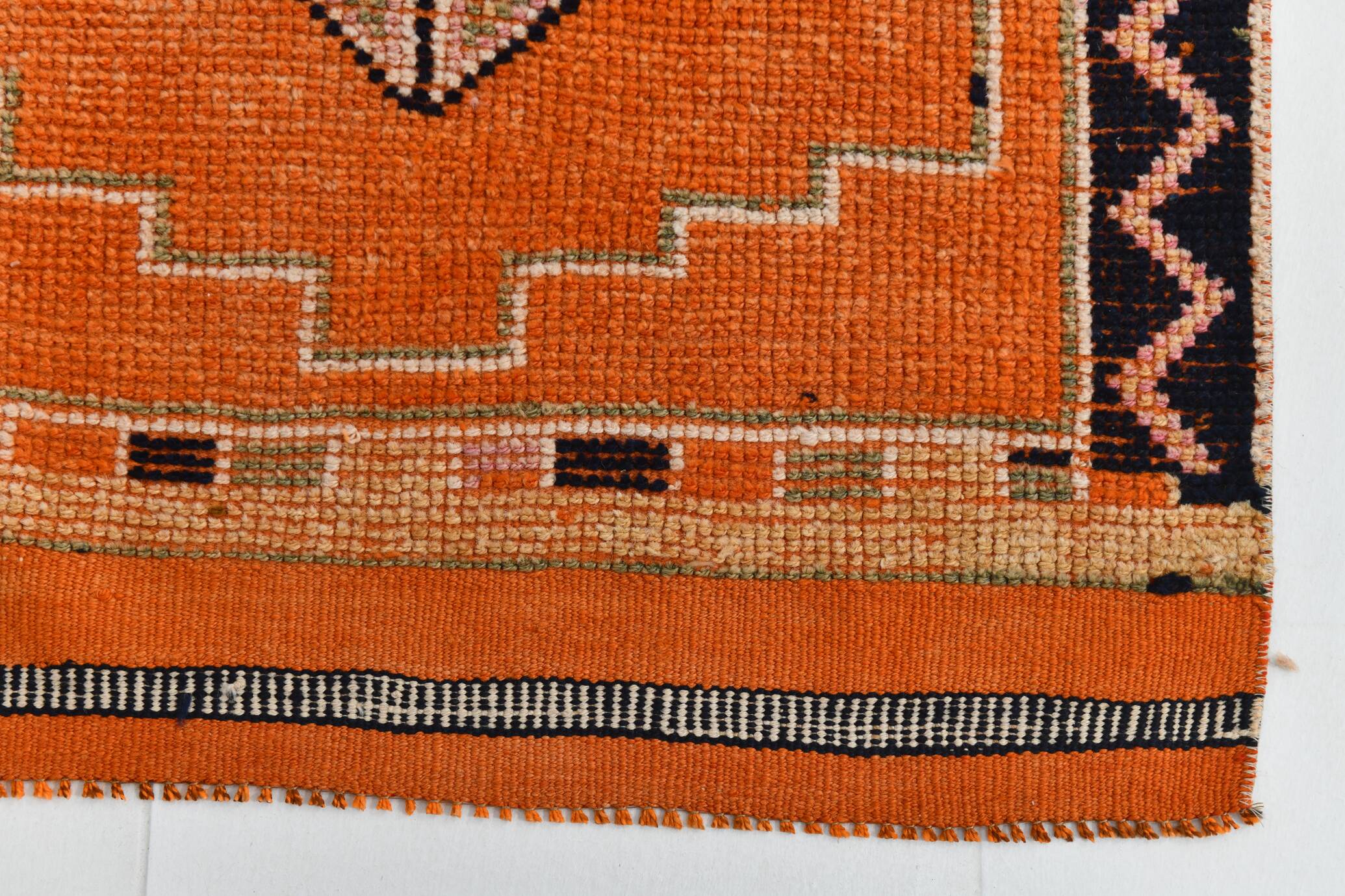 Pumkin Orange Pattern Vintage Runner Rug, 88x291 Cm