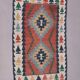 Vintage turkish kilim 130x78 cm wool kelim rug red blue