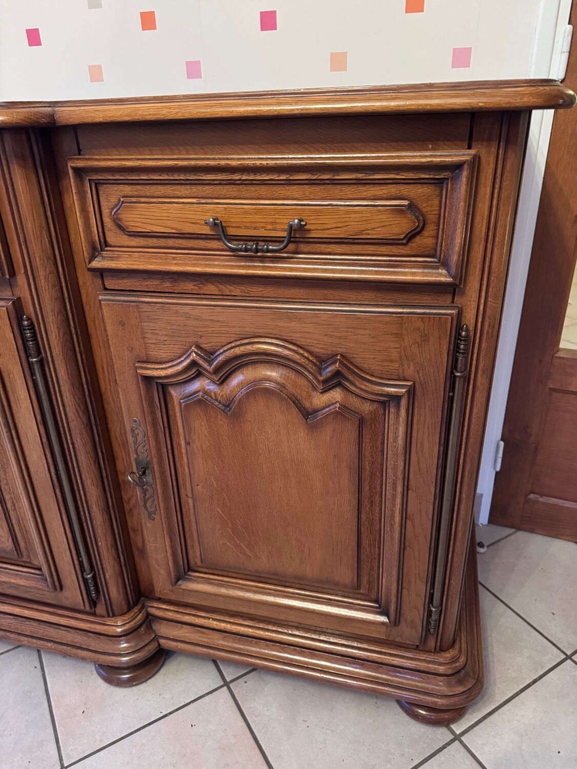 Rustic style low buffet with 3 doors