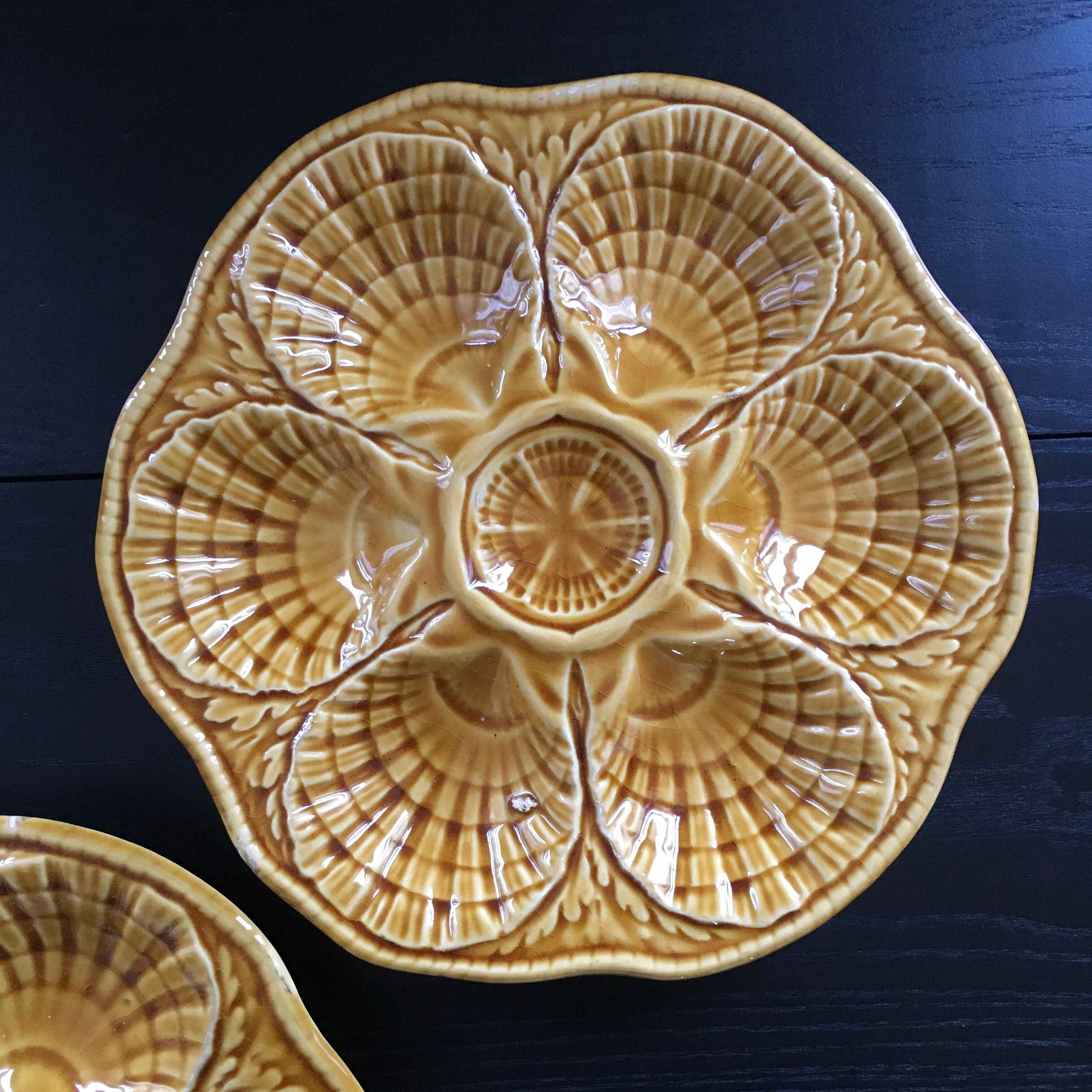 Lot 2 oyster plates Sarreguemines