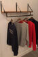 Industrial shelf wearing coat