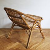 1960's Set of Four Rattan Armchairs and Side Table by Jaroslav Prochazka for ULUV