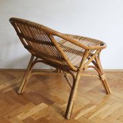 1960's Set of Four Rattan Armchairs and Side Table by Jaroslav Prochazka for ULUV