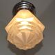 French 1920's-1940's art deco milk glass skyscraper tiered light fixture 3995
