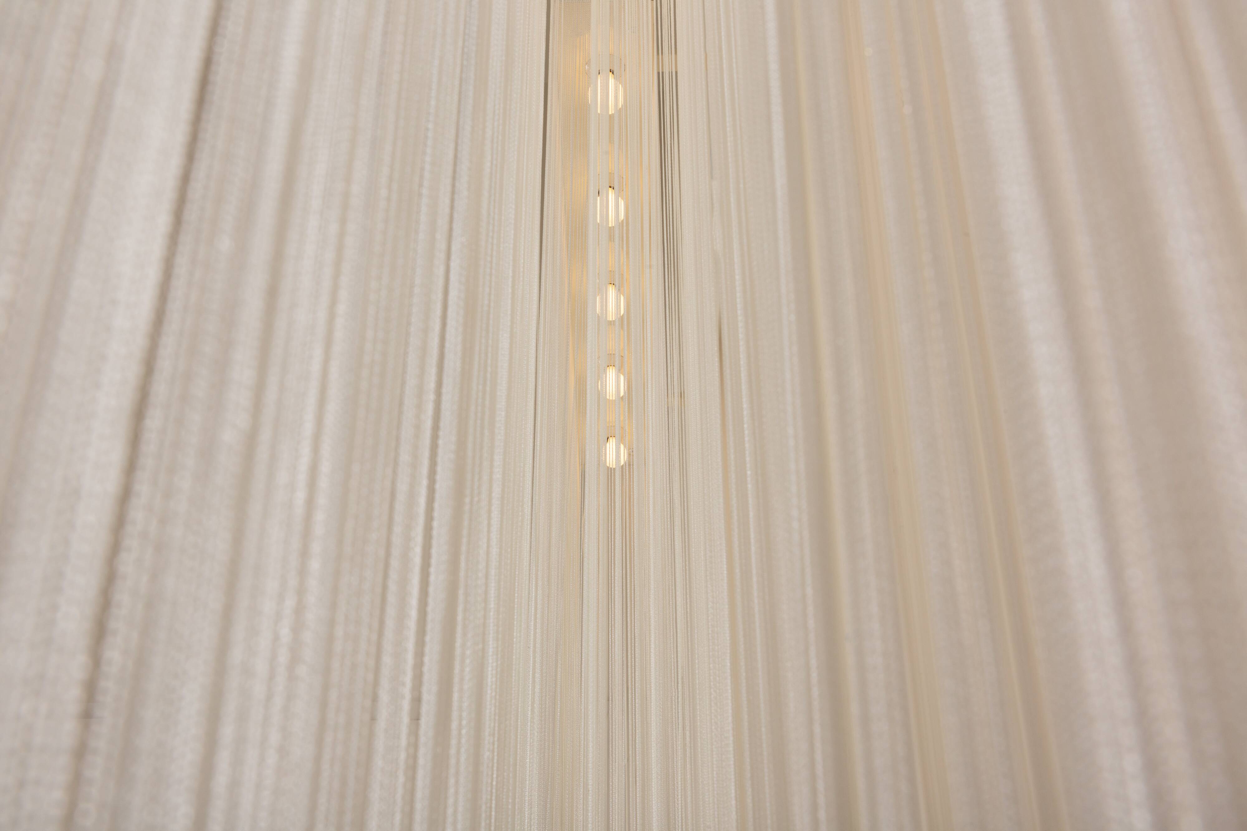 Pair of Mariyo Yagi Garbo chandeliers, metal and nylon, 1970s.