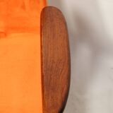Scandinavian orange velvet armchair by Chierowski, 1962