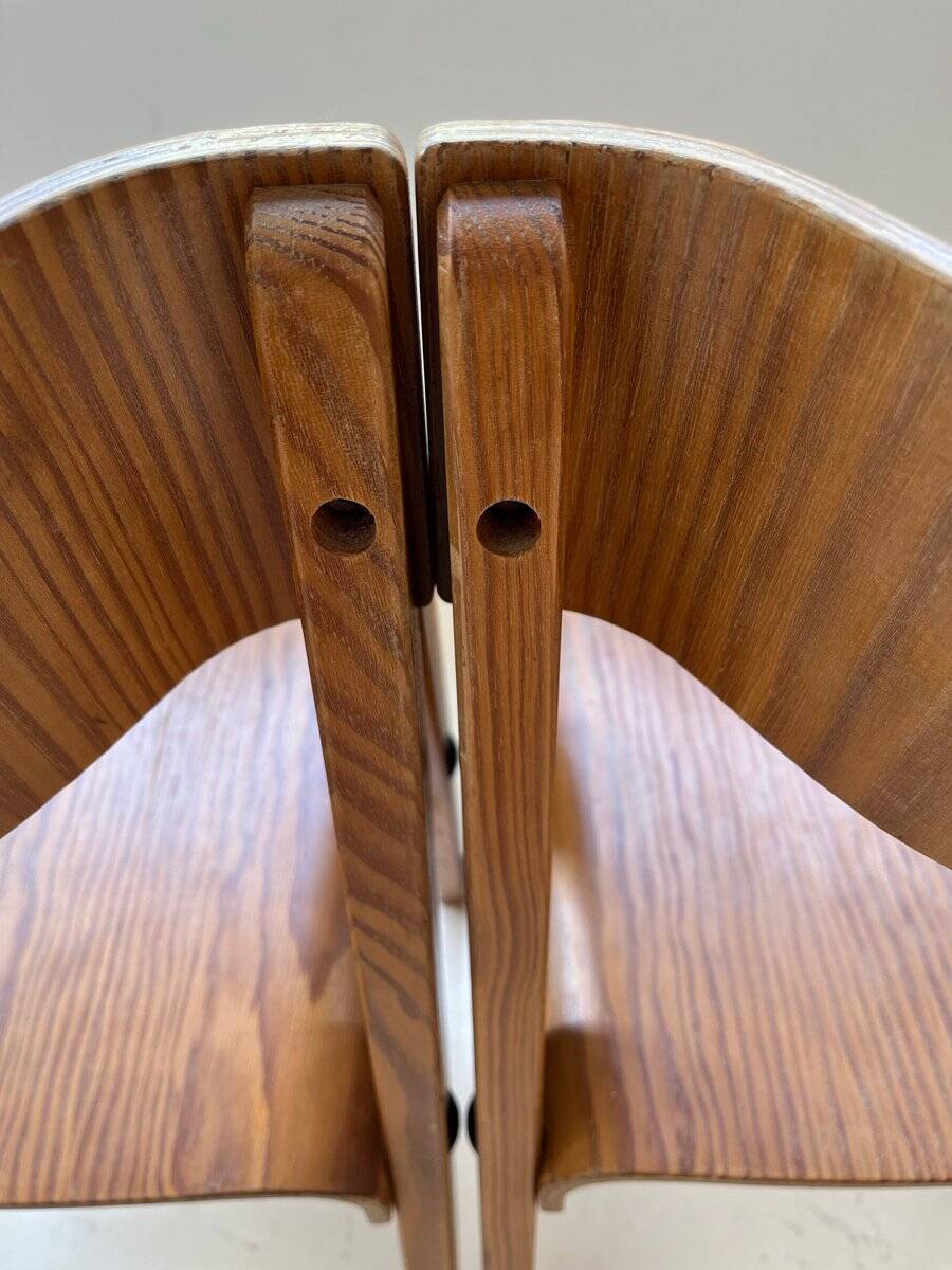 Chaises en bois par Martins Machado, années 1980, ensemble de 2