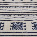 Kilim traditional white and blue handmade carpet 205x110cm