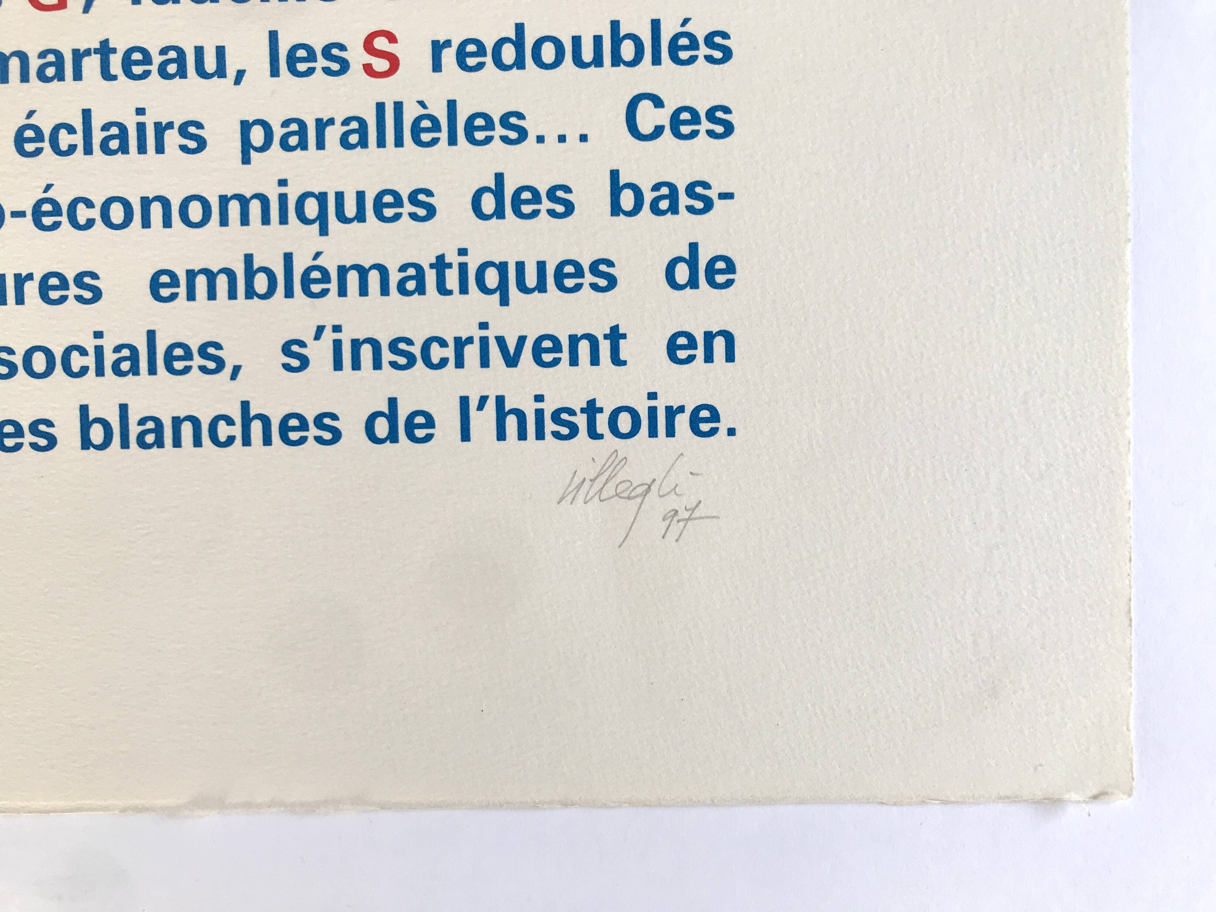 Jacques VILLEGLE, SATOR, 1997. Original screen print signed in pencil.