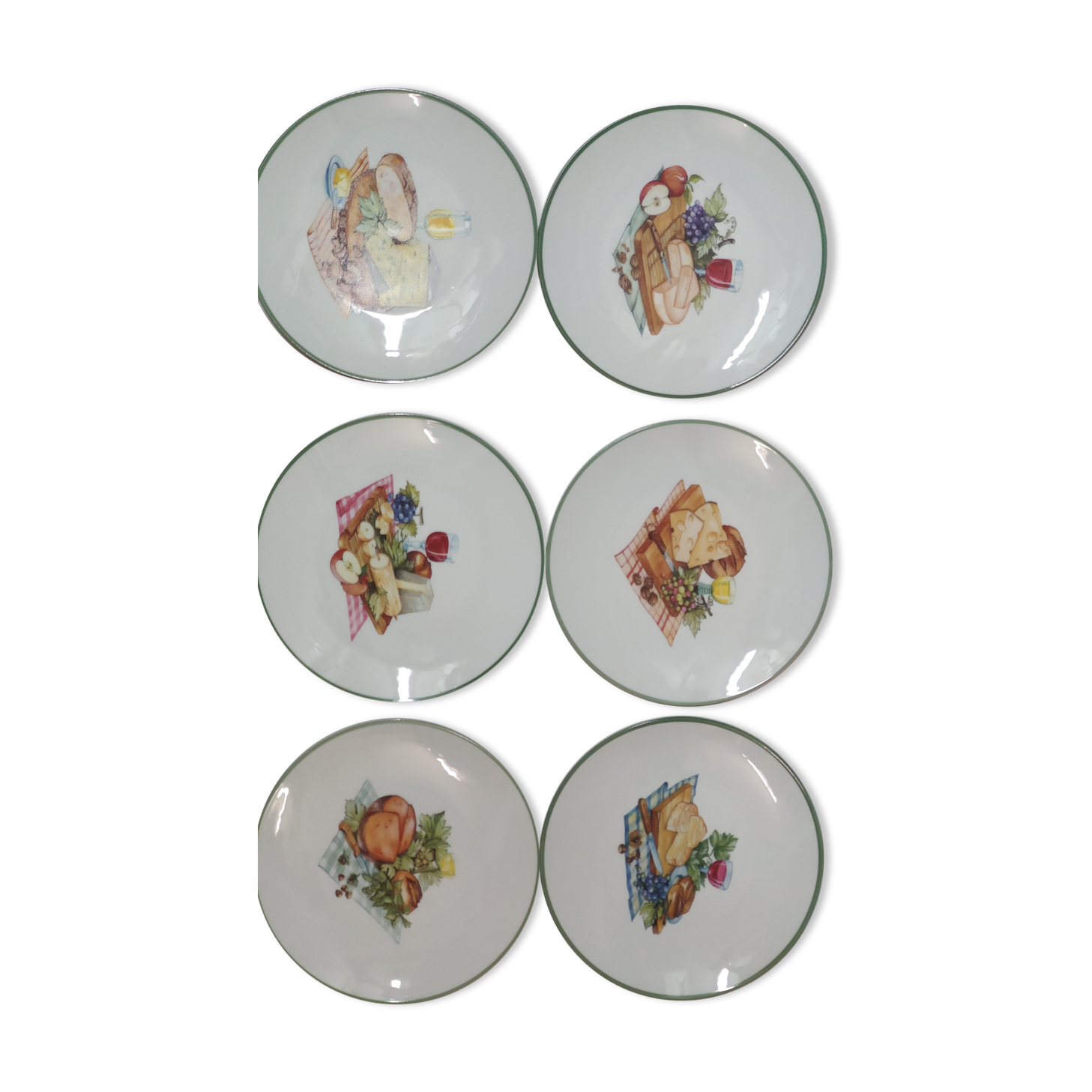 6 cheese plates Limoges Sologne porcelain