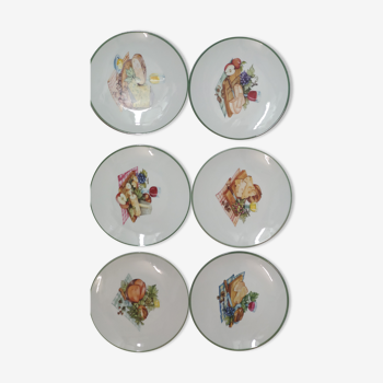 6 assiettes à fromage Limoges Porcelaine de sologne