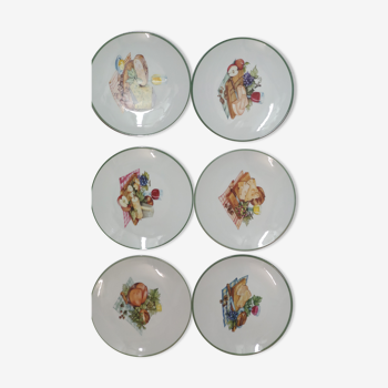 6 cheese plates Limoges Sologne porcelain