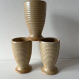 Trio of vintage stoneware Mazagran cups