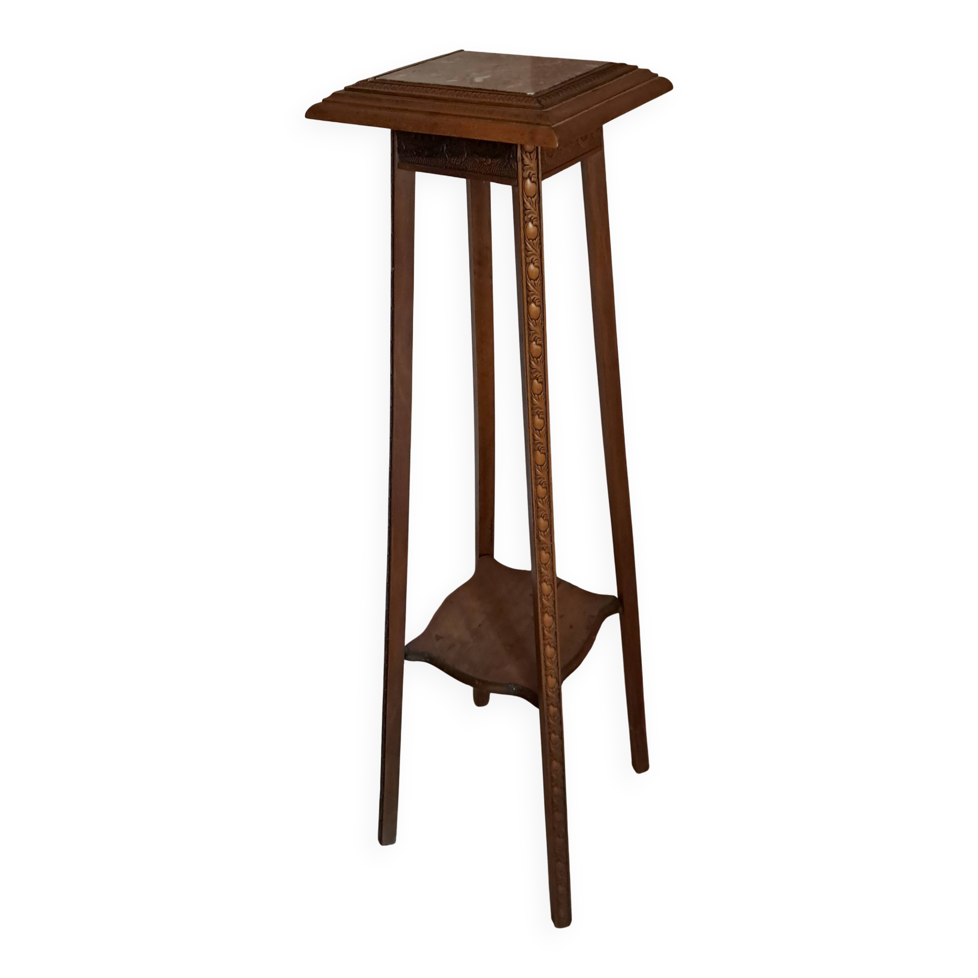 Antique wooden and marble console table