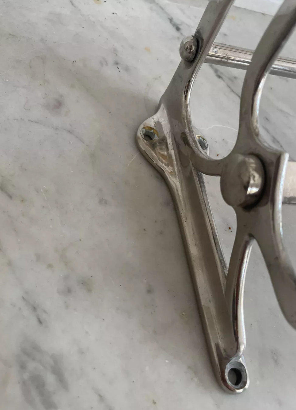 Vintage coat rack, chromed metal, art deco cloakroom