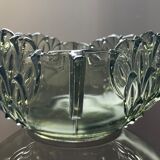 Empty cup pocket Art Deco molded crystal Czechoslovakia