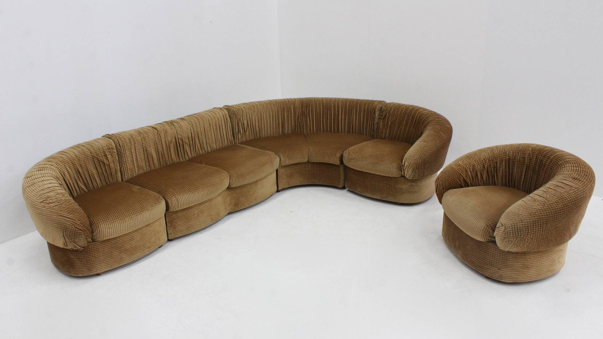 Vintage Italian curved modular sofa 1970s