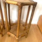 Pair of rattan bedside tables
