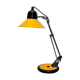 Aluminor desk lamp,vintage 70s, in orange-yellow and black lacquered metal. Good condition.