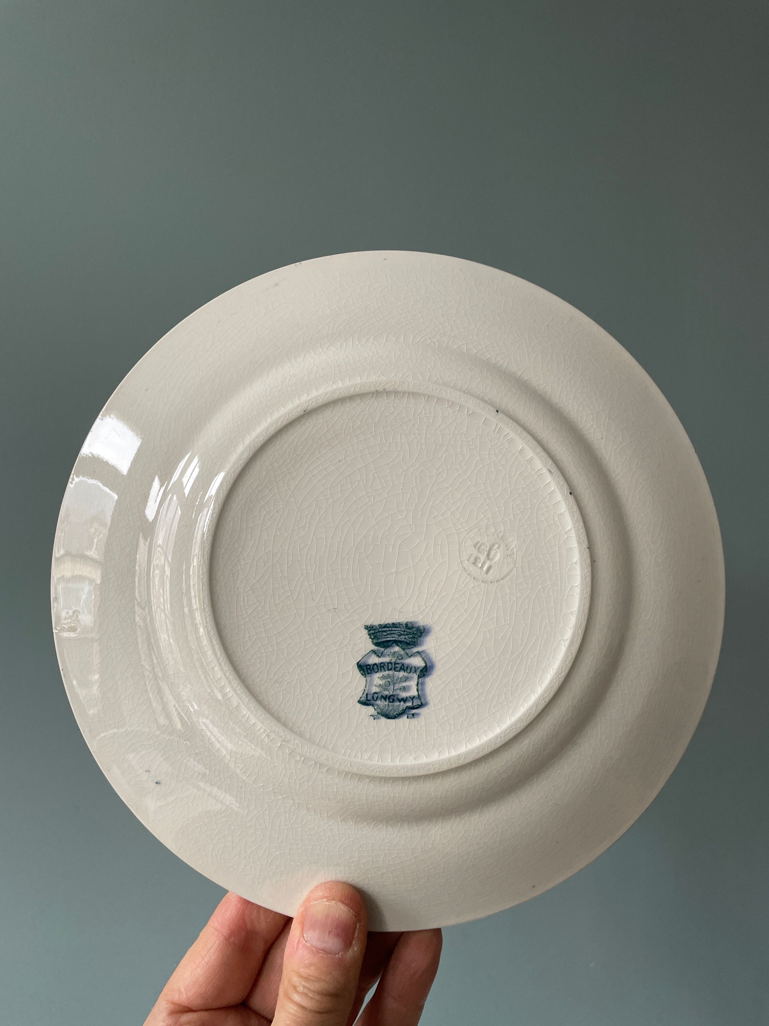 Set of 10 old dessert plates, Longwy and Saint Amand