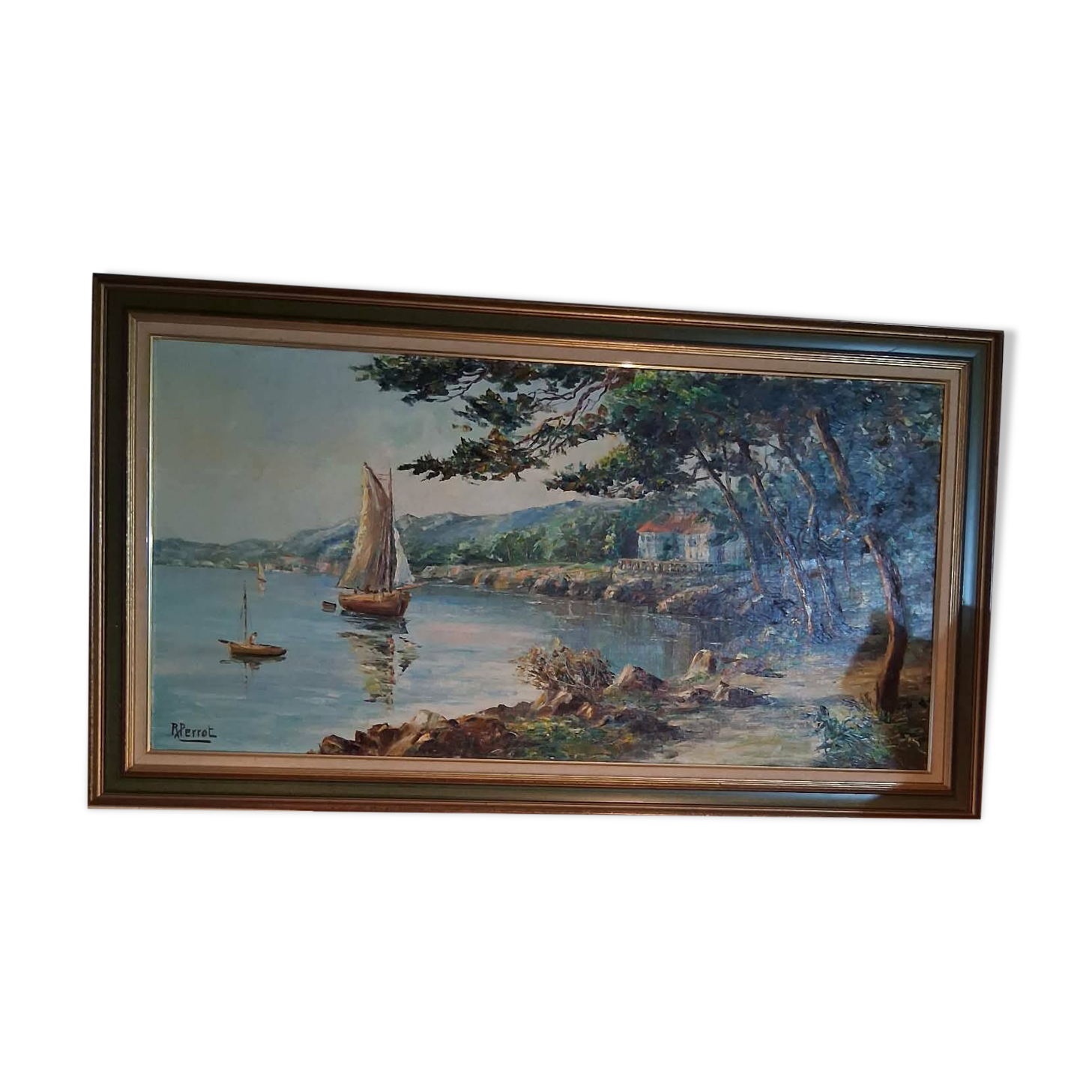 Robert Perrot, oil on canvas, lakeside