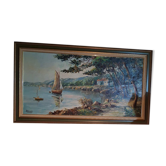 Robert Perrot, oil on canvas, lakeside