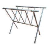 Chrome-plated brass magazine rack circa 1970