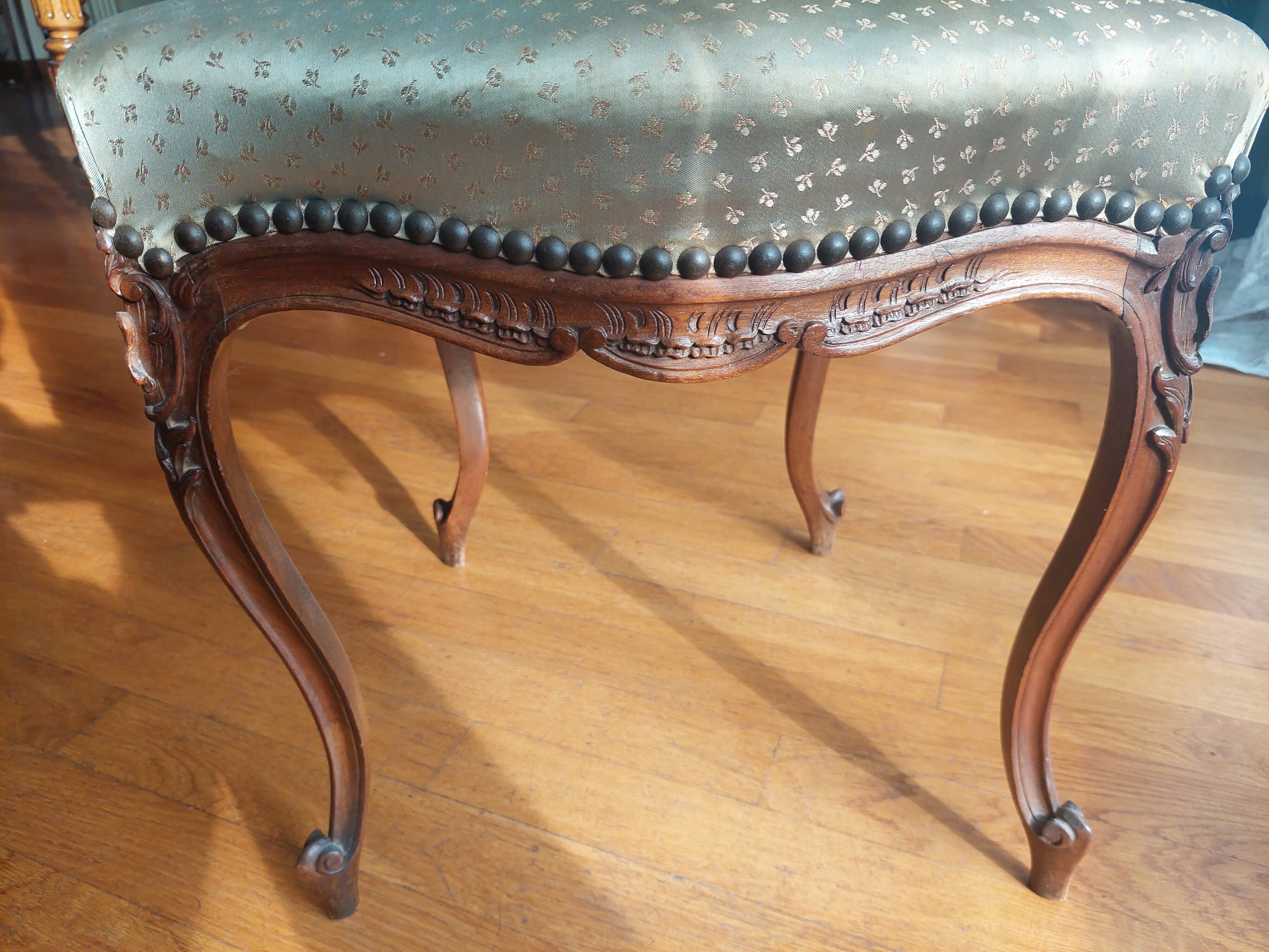 Louis XV style chair with asymmetrical carved wooden back