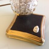 Structured tulip glass bedside lamp and laitone base / vintage 50-60s