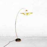 Mid-century floor lamp with pleated shade