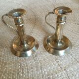 Duo of brass candlesticks