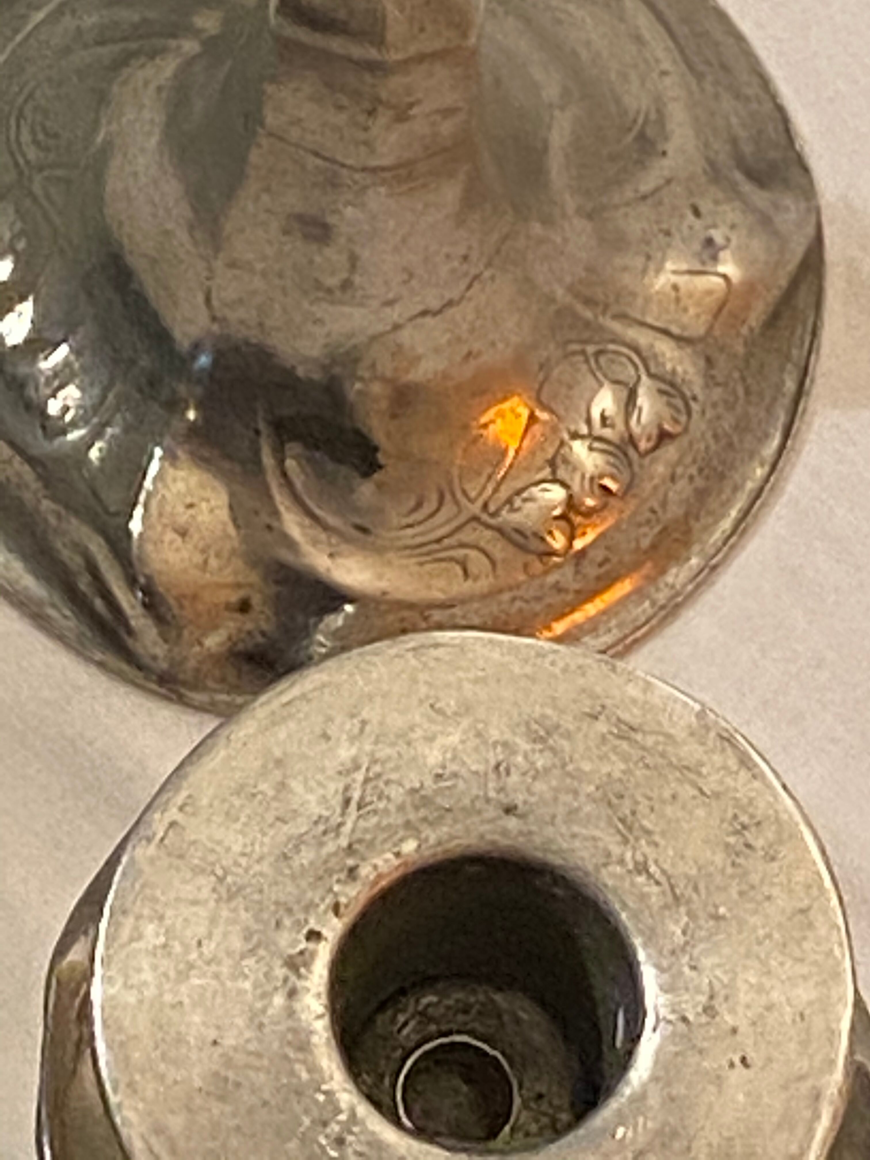 Art nouveau candle sticks, Kurtz Edel Tin