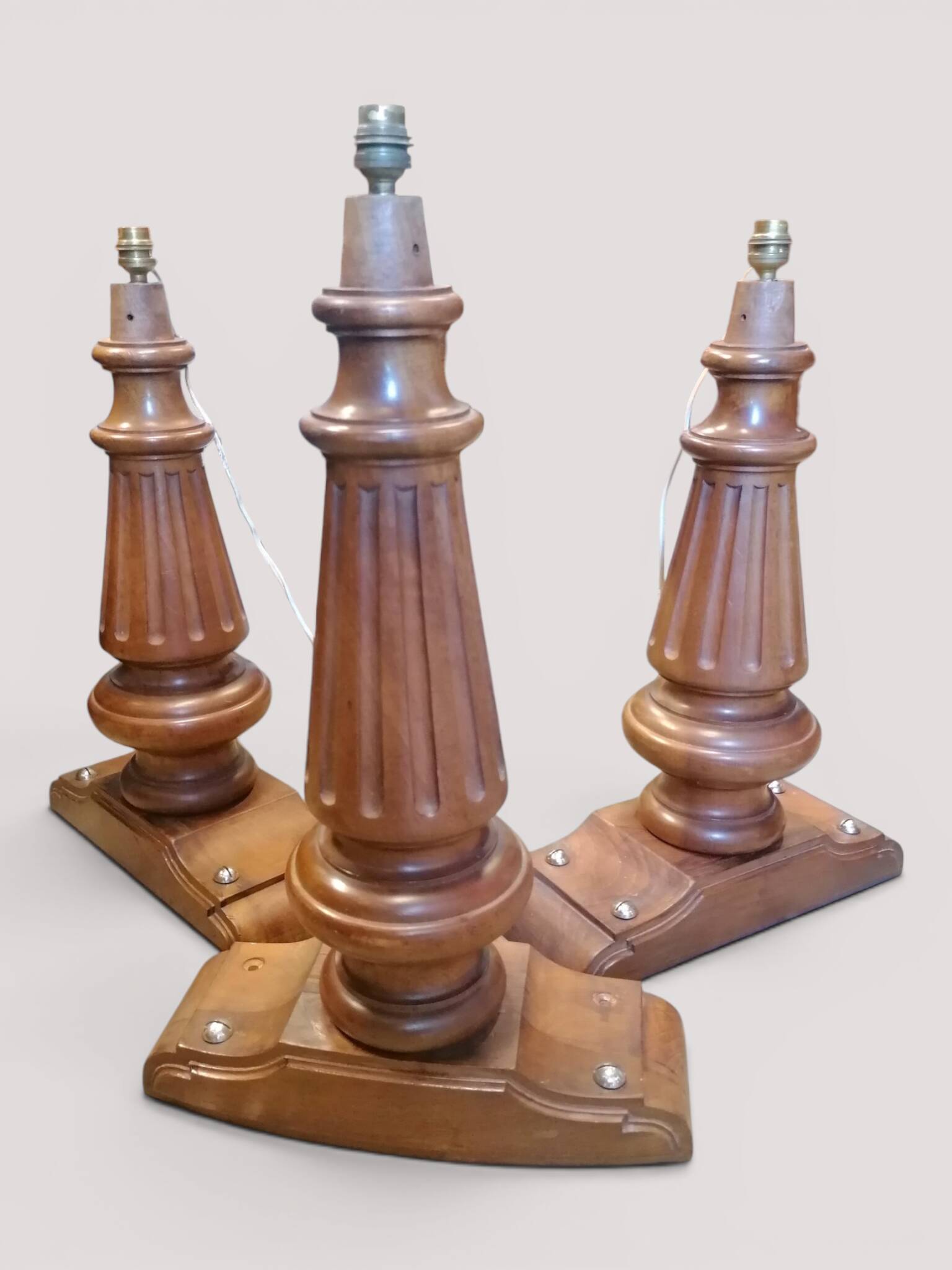 Set of 3 lamp bases in piano feet - Louis XVI style