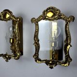 Paire d'appliques Regency, verre taillé, Italie, 1980
