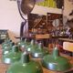 Old lamp shade industrial metal bar factory