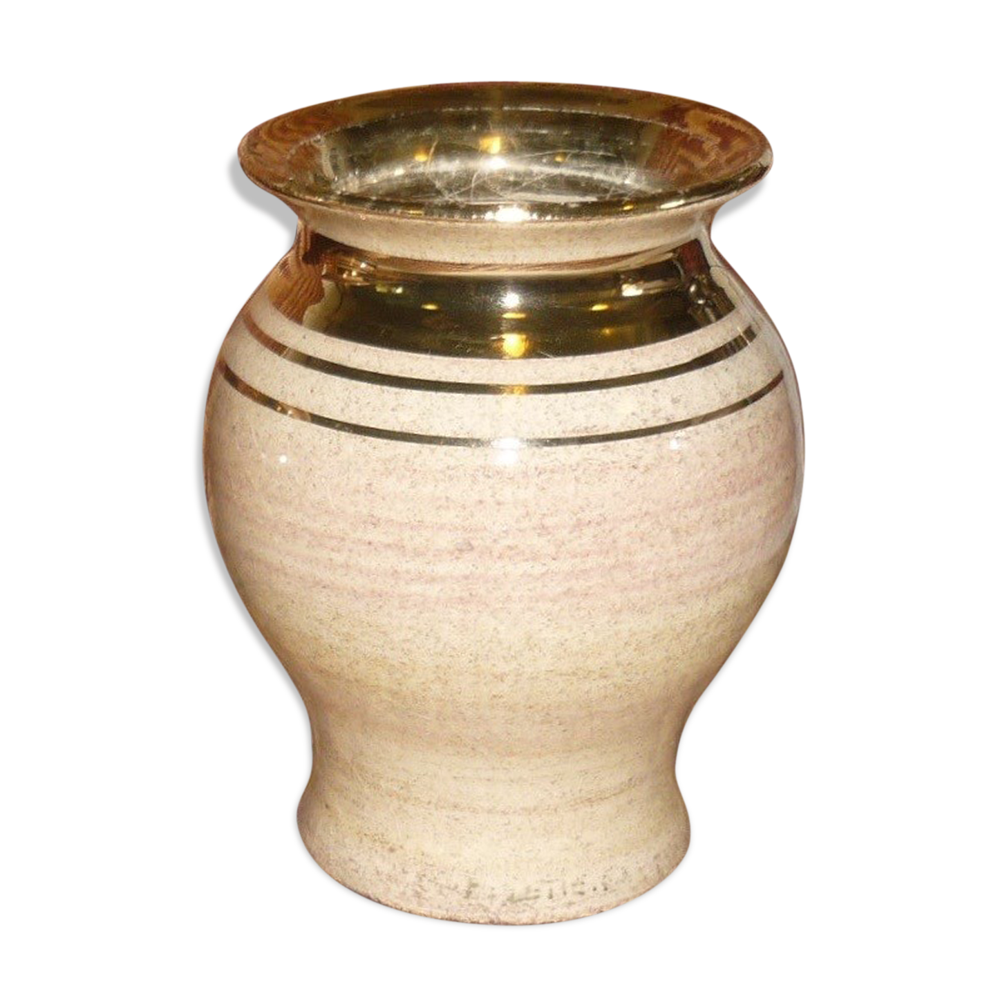 Georges Pelletier's beige-pink and gold ceramic vase