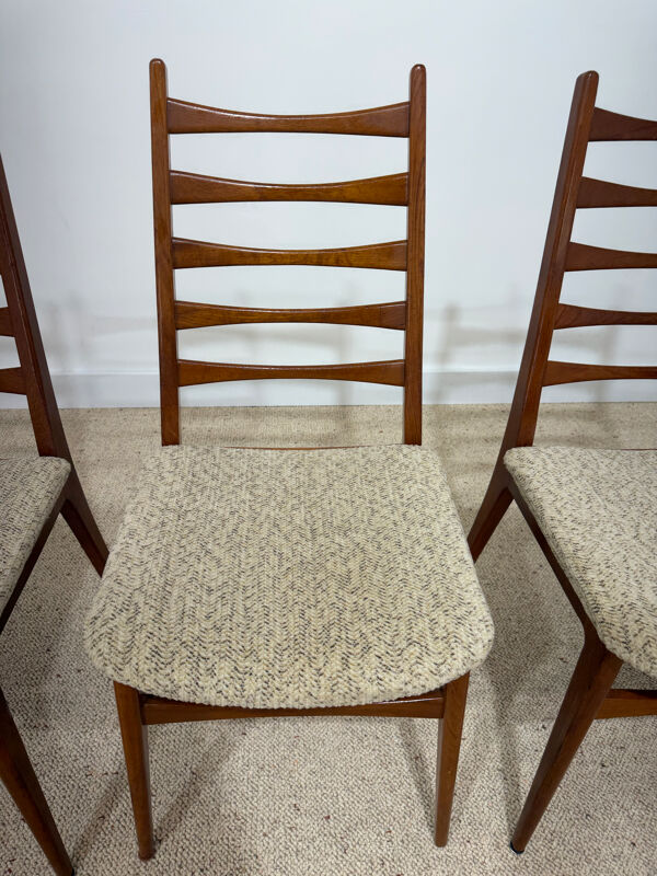Lot de 4 chaises scandinaves en teck – design danois années 60
