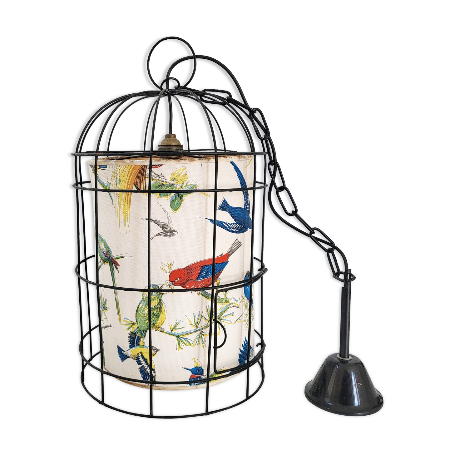Vintage bird cage suspension