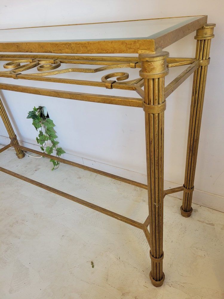 Golden metal console