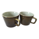 Vintage stackable stoneware coffee cup duo – Japan ceramics 1970