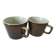Vintage stackable stoneware coffee cup duo – Japan ceramics 1970