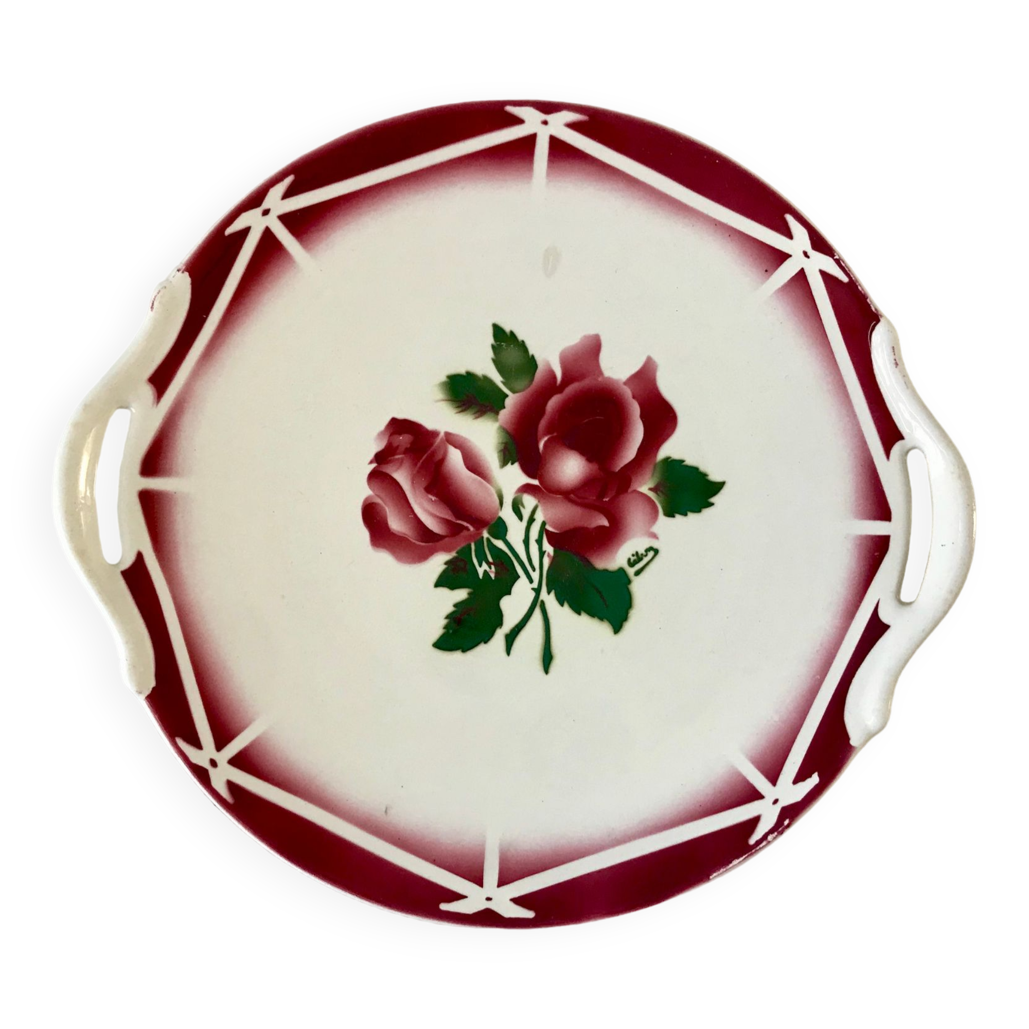 cake dish Digoin Sarreguemines model Cibon years 30-40