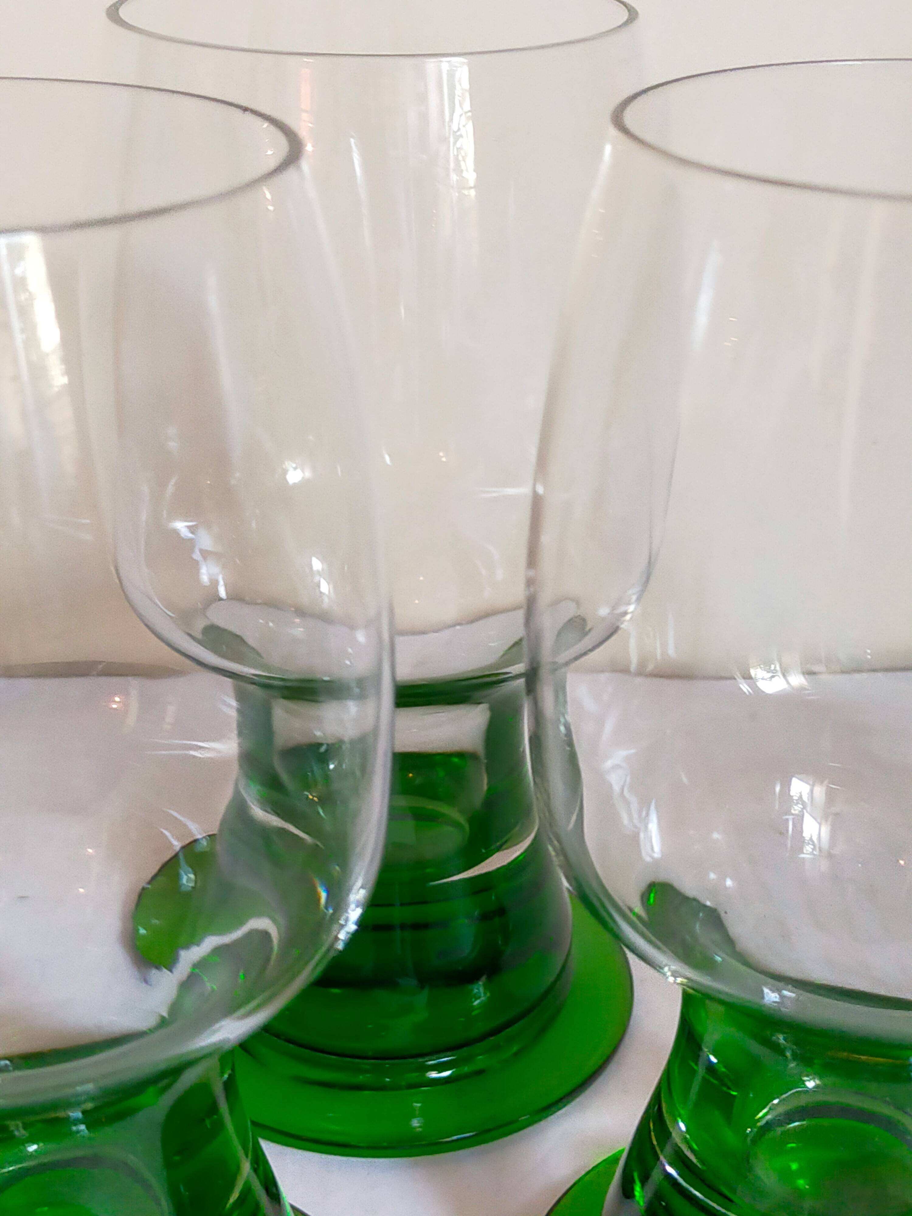 Four vintage XXL crystal glasses